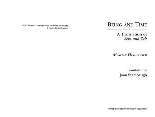 Being and Time: A Translation of Sein und Zeit