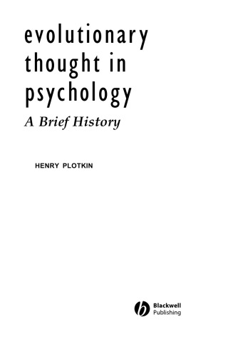 Evolutionary Thought in Psychology: A Brief History ()