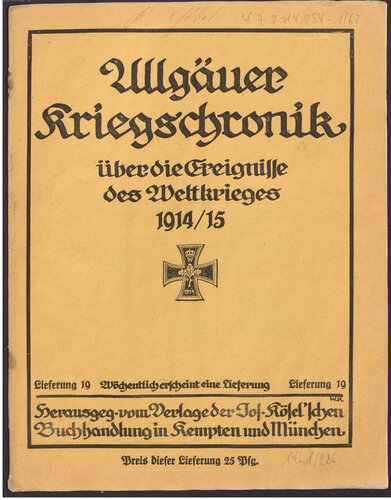 Allgäuer Kriegschronik, über die Ereignisse des Weltkrieges 1914/15