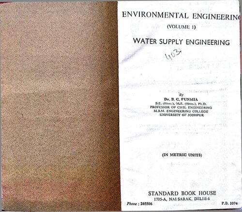 Water Supply Engineering