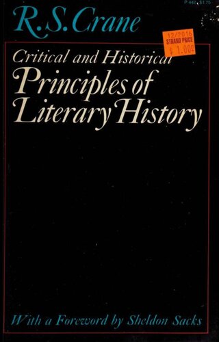 Critical and Historical Principles of Literary History