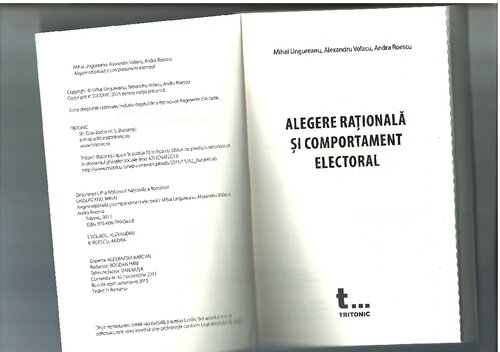 Alegere rationala si comportament electoral