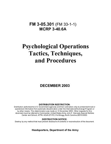 Psychological Operations Tactics,  Techniques, and Procedures