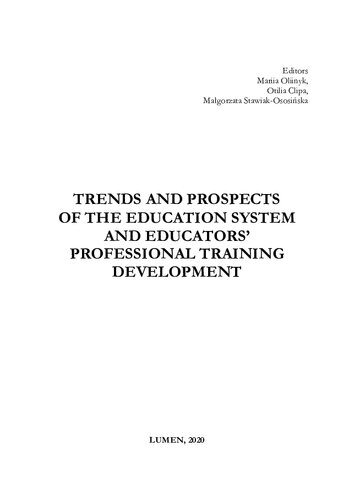 Trends and Prospects of the Education System and Educators’ Professional Training Development