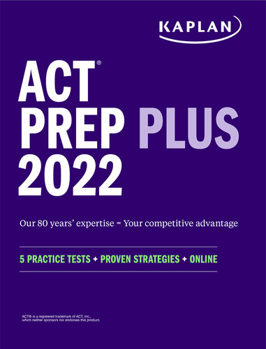 ACT Prep Plus 2022 5 Practice Tests + Proven Strategies + Online.