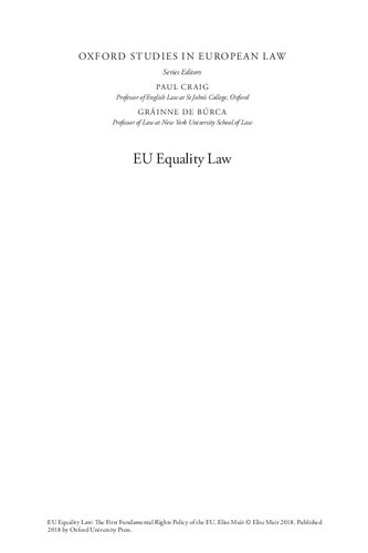 EU Equality Law: The First Fundamental Rights Policy of the EU (Oxford Studies in European Law)