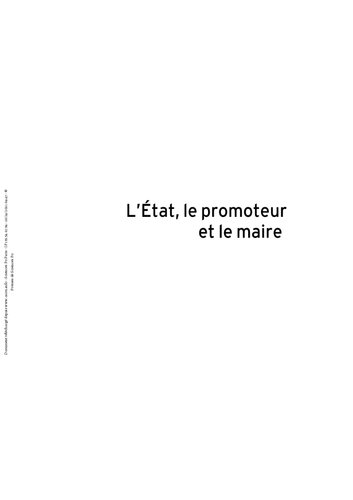 L'État, le promoteur et le maire : la fabrication des politiques du logement