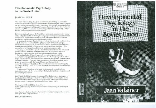 Developmental Psychology in the Soviet Union