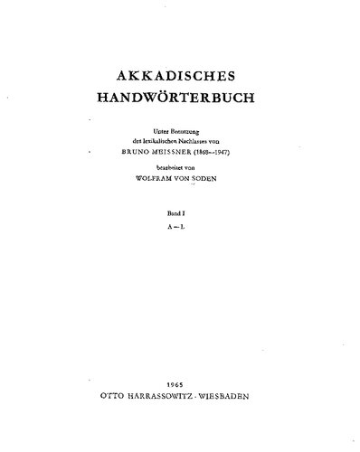 Akkadisches Handwörterbuch