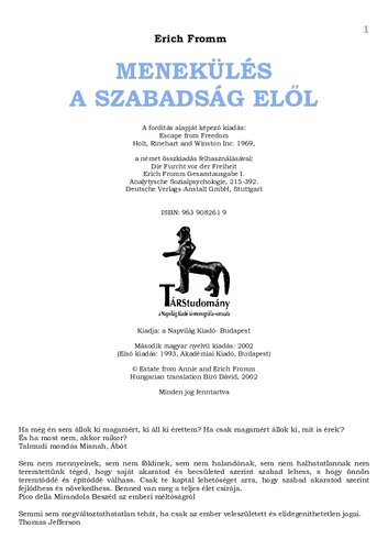 Menekülés a szabadság elől