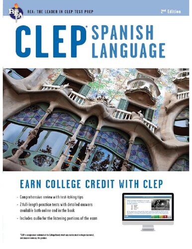 CLEP® Spanish Language Book + Online (CLEP Test Preparation) (English and Spanish Edition)