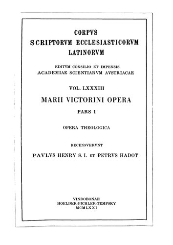 Marii Victorini Opera