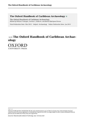 The Oxford Handbook of Caribbean Archaeology (Oxford Handbooks)