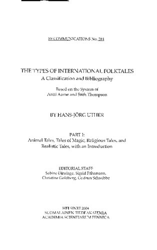 The Types of International Folktales: A Classification and Bibliography