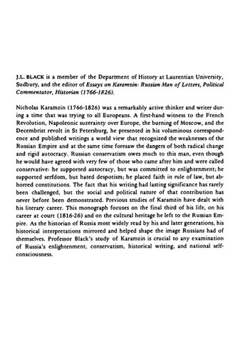 Nicholas Karamzin and Russian Society in the Nineteenth Century: A Study in Russian Political and Historical Thought