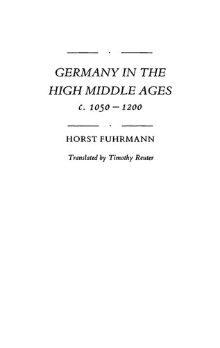 Germany in the High Middle Ages, c. 1050-1200