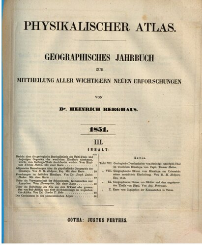 Geographisches Jahrbuch zur Mitteilung aller wichtigen neuen Erforschungen