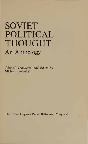 Soviet Political Thought. An Anthology