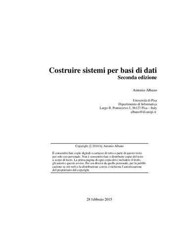 Costruire sistemi per basi di dati