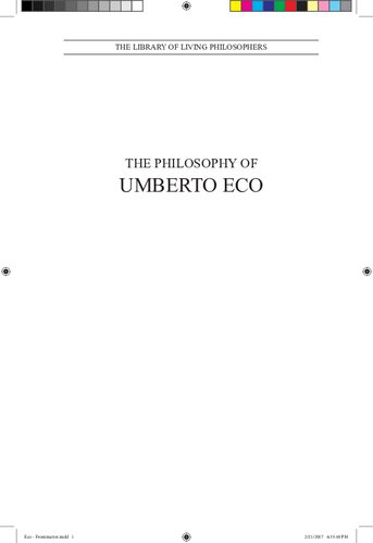 The Philosophy of Umberto Eco (Library of Living Philosophers)