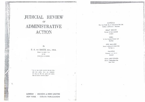 Judicial Review of Administration Action