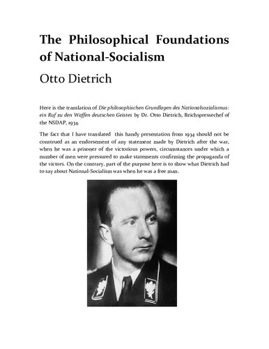 The Philosophical Foundations of National-Socialism