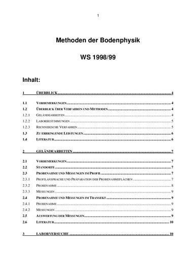 Methoden der Bodenphysik