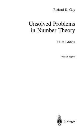 Unsolved Problems  in Number Theory