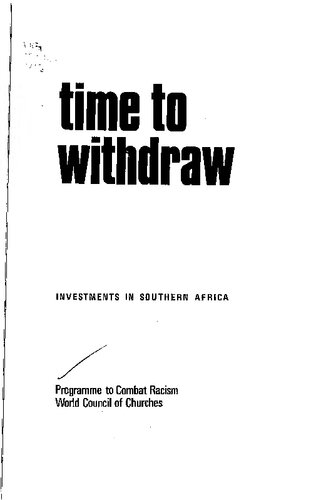 Time to Withdraw: Investments in Southern Africa