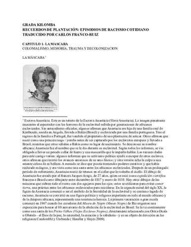 Recuerdos de plantación: episodios de racismo cotidiano