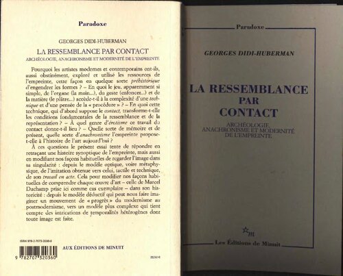 La ressemblance par contact : Archéologie, anachronisme et modernité de l'empreinte