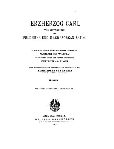 Erzherzog Carl von Österreich als Feldherr und Heeresorganisator