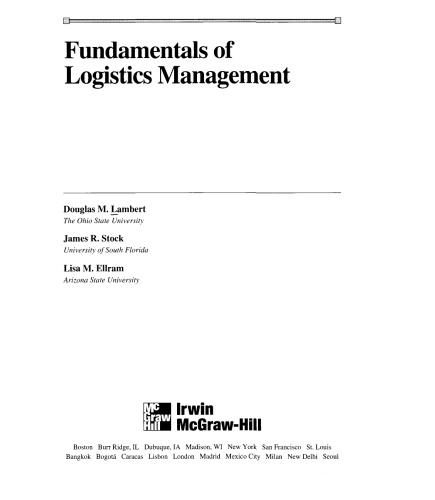 Fundamentals of Logistics Management (The Irwin/Mcgraw-Hill Series in Marketing)