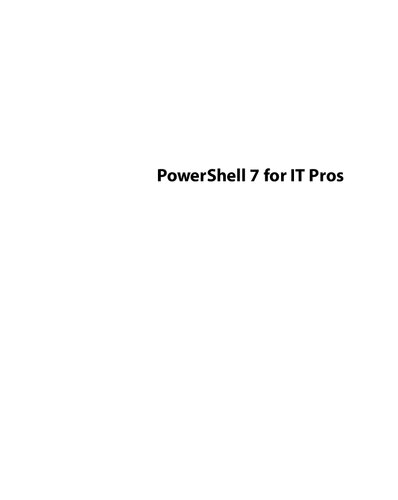 PowerShell 7 for IT Professionals