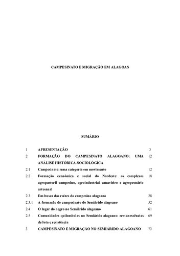 Campesinato e migração em Alagoas