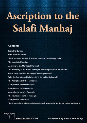 Ascription to the the Salafi Manhaj