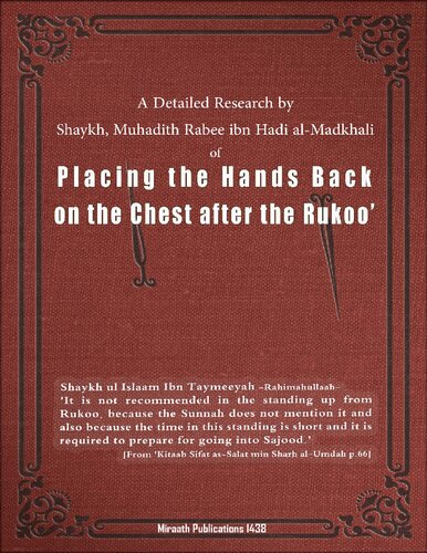 A Detailed Research on Placing the Hands Back On the Chest After the Rukoo