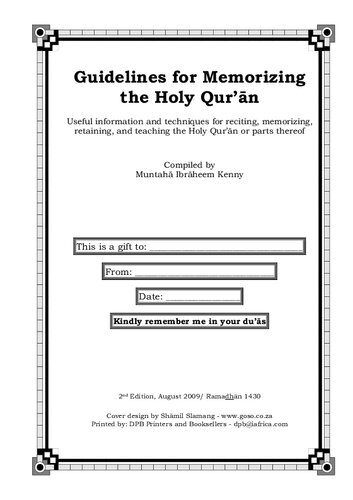 Guidelines for Memorizing the Holy Qur’an