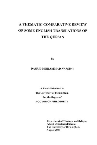 A Thematic Comparative Review of Some English Translations of the Qur’an