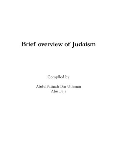 Brief Overview of Judaism