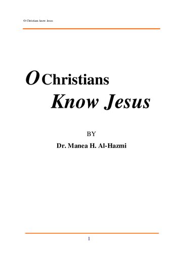 O Christians Know Jesus