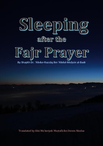 Sleeping after the Fajr Prayer