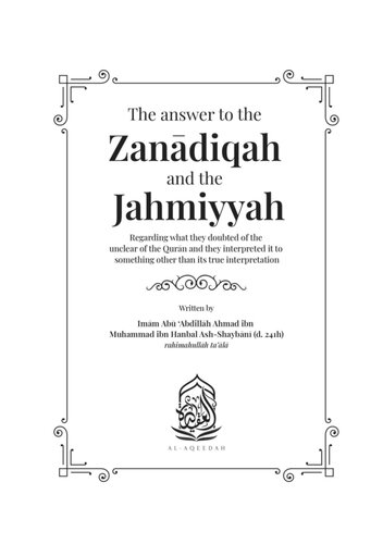 The Answer to the Zanadiqah and the Jahmiyyah