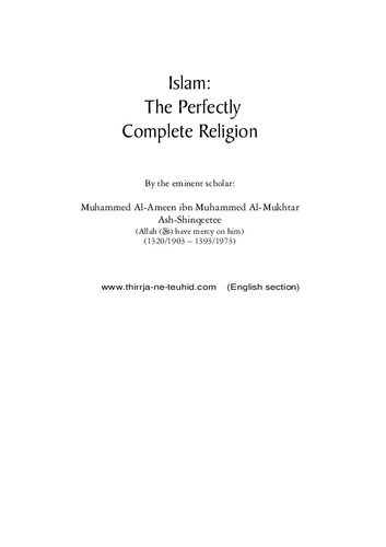 Islam: The Perfectly Complete Religion