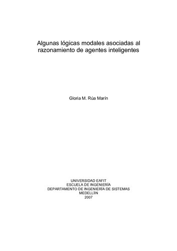 Algunas lógicas modales asociadas al razonamiento de agentes inteligentes