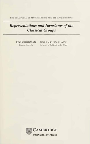 Representations and Invariants of the Classical Groups