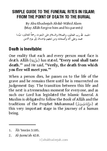 A Simple Guide to the Funeral Rites in Islam