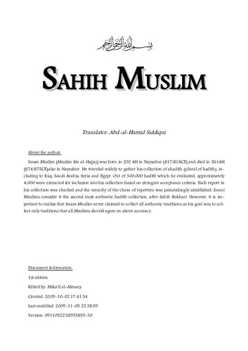 Sahih Muslim