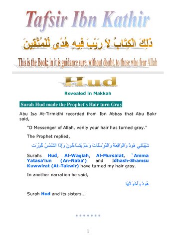 Tafsir Ibn Kathir - Surah Hud