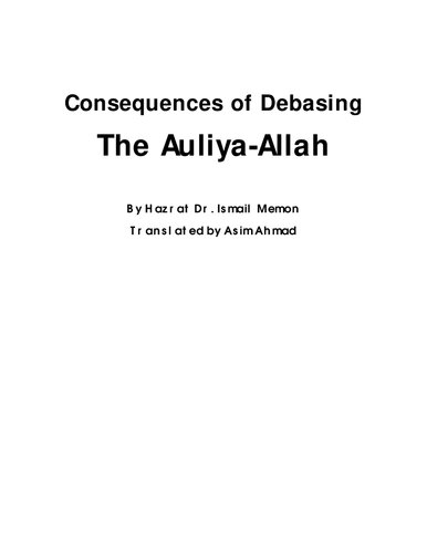 Consequences Of Debasing Awliya Allah Version 2